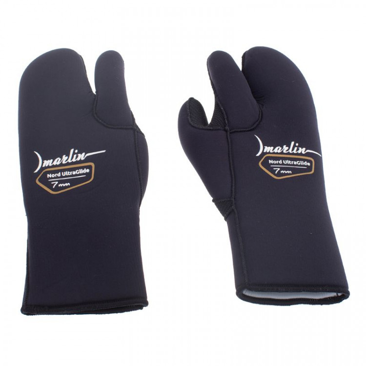 Перчатки трехпалые Marlin Nord Ultraglide Black 7мм 